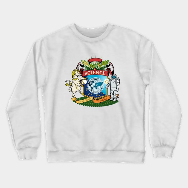 Coat of arms with globe, unicorn and astronaut Crewneck Sweatshirt by Mollie